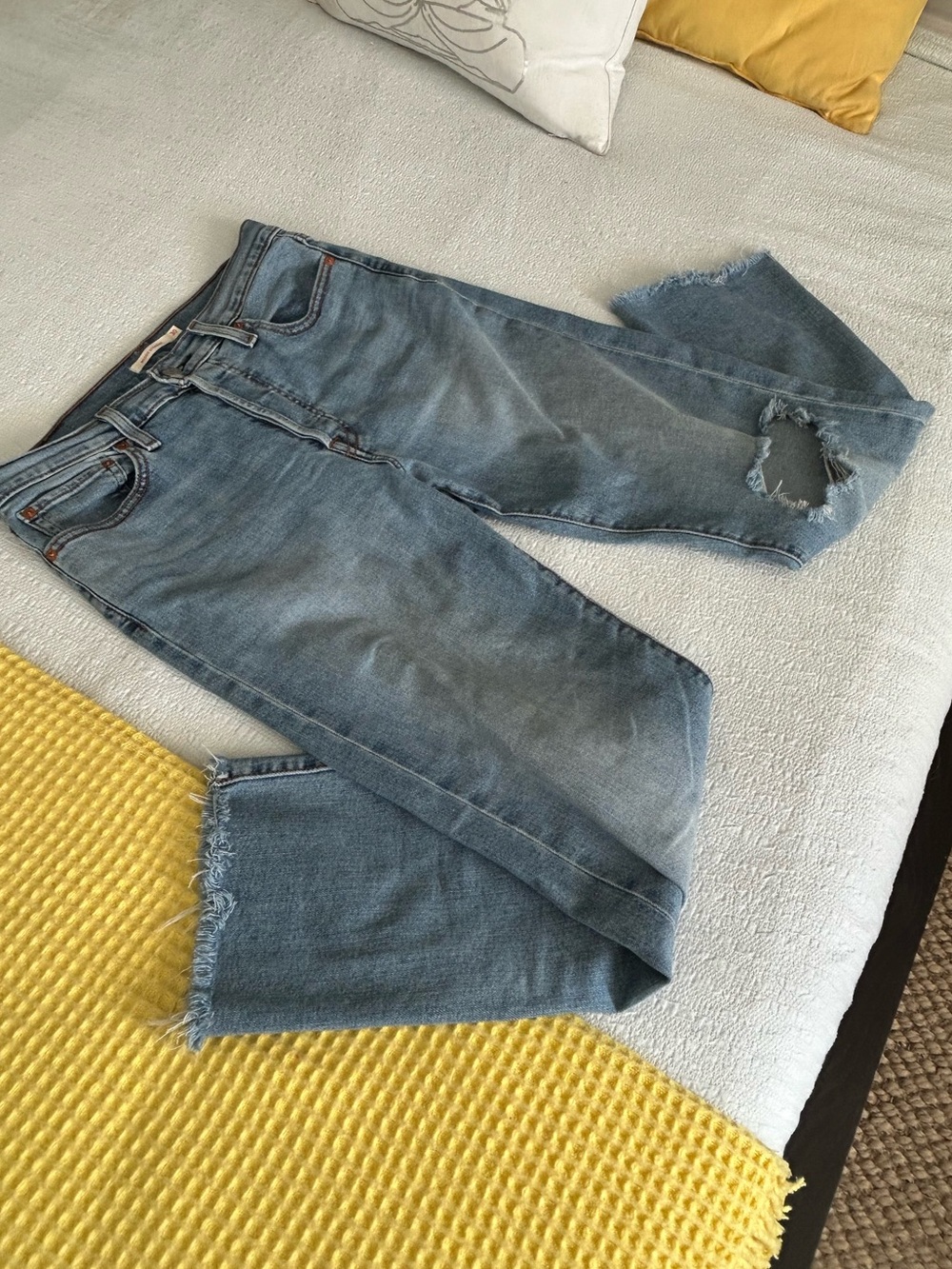 Levi's Light Blue Distressed Women's Jeans- Wedge Straight High Waisted
